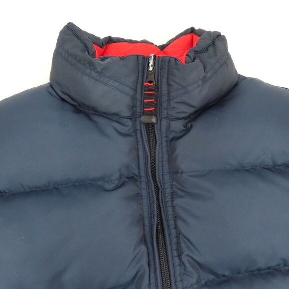 GAP Womens Extra Small XS Blue Red Reversible Zipper Down Puffer Vest 2000 Y2K - Picture 2 of 13